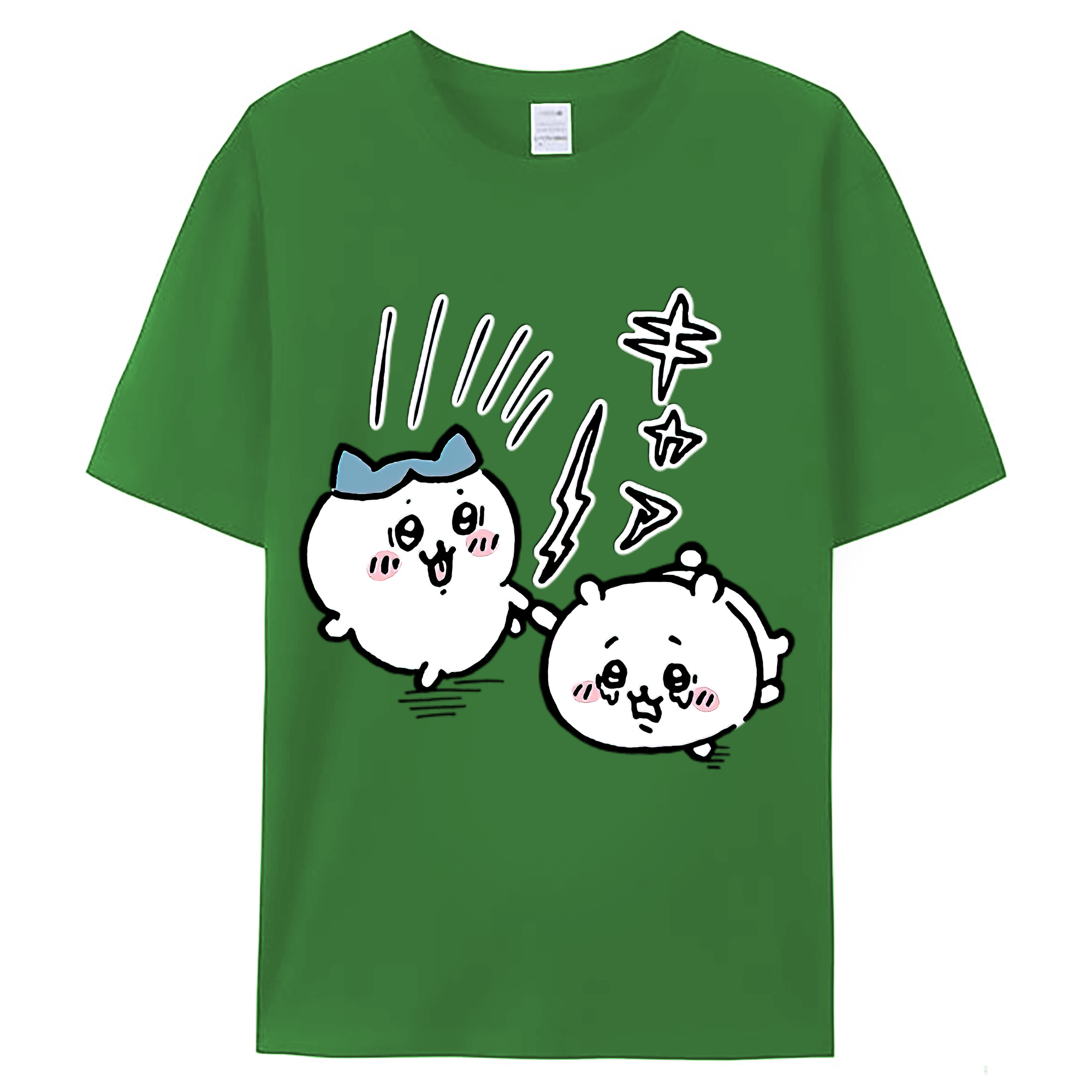（画像用） ちいかわ ハチワレ Chii-kawa hachiware レディースカジュアルプリントTシャツ（綿100％）